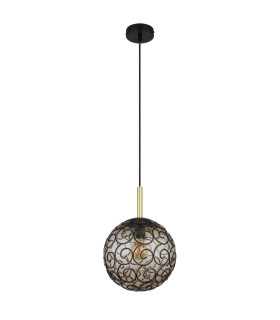 Fitz 25cm Globe Pendant Ceiling Light Matt Black 1x E27-2