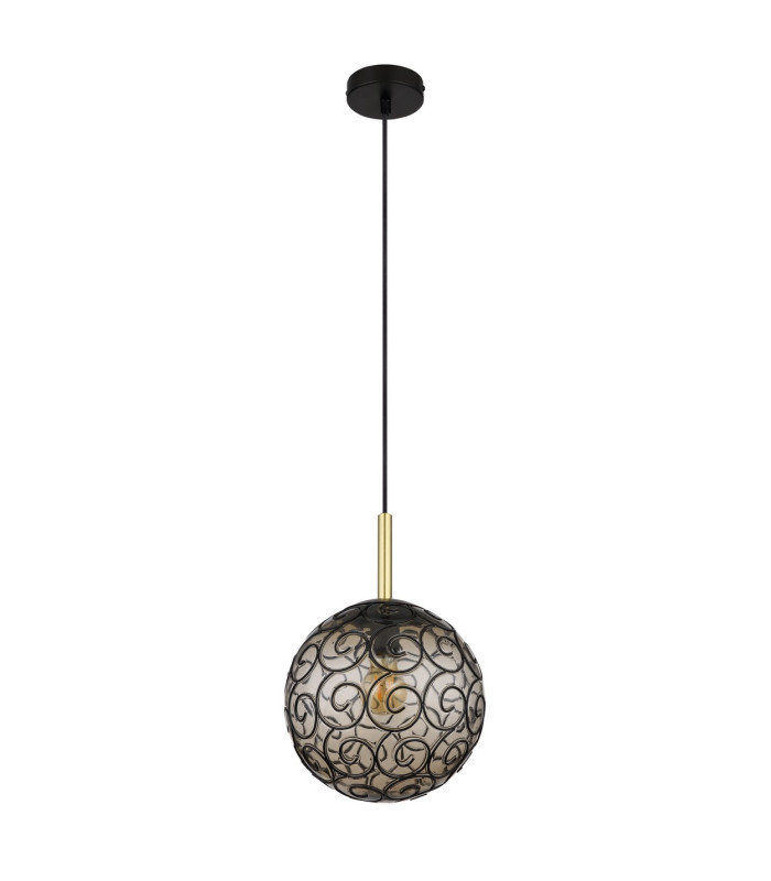 Fitz 25cm Globe Pendant Ceiling Light Matt Black 1x E27-2