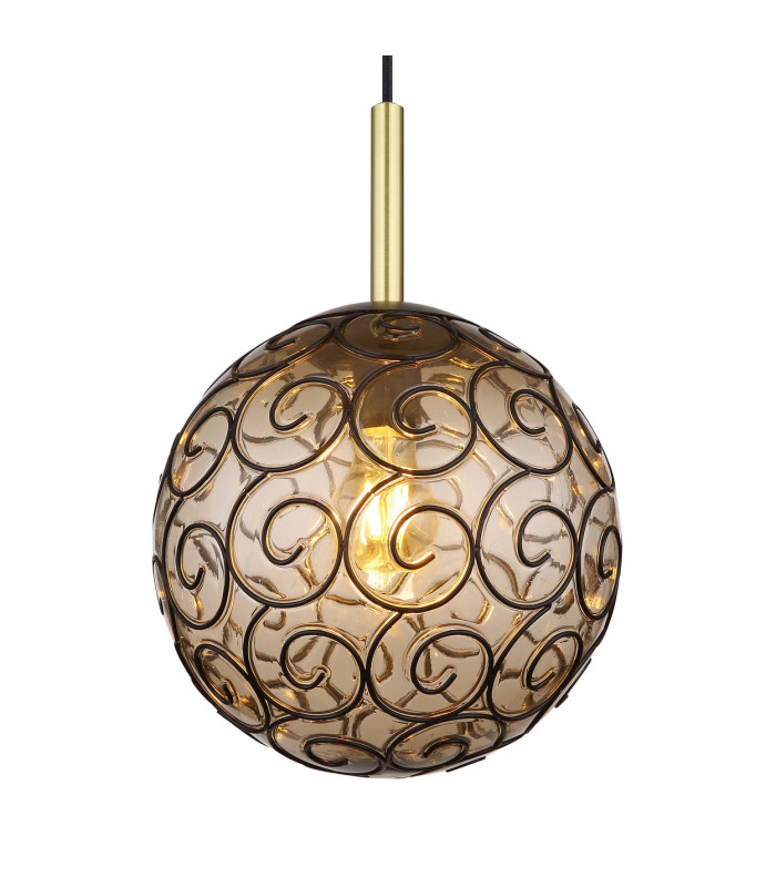 Fitz 25cm Globe Pendant Ceiling Light Matt Black 1x E27-3