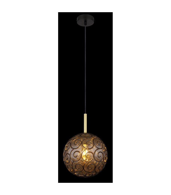 Fitz 25cm Globe Pendant Ceiling Light Matt Black 1x E27-4