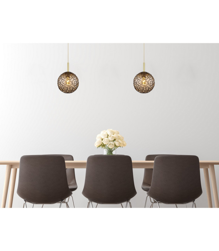 Fitz 25cm Globe Pendant Ceiling Light Matt Black 1x E27-5