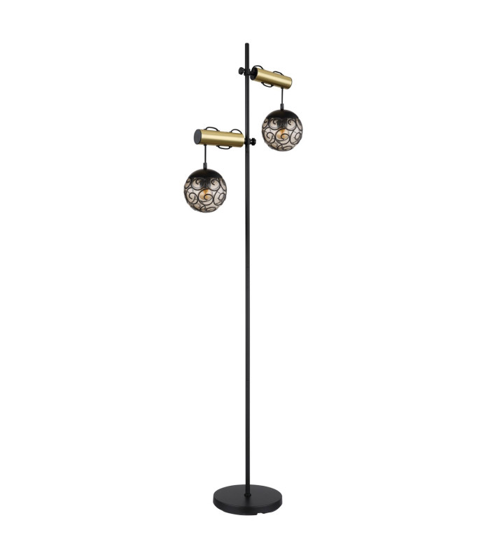 Fitz Multi Arm Floor Lamp Matt Black 2x E27-2