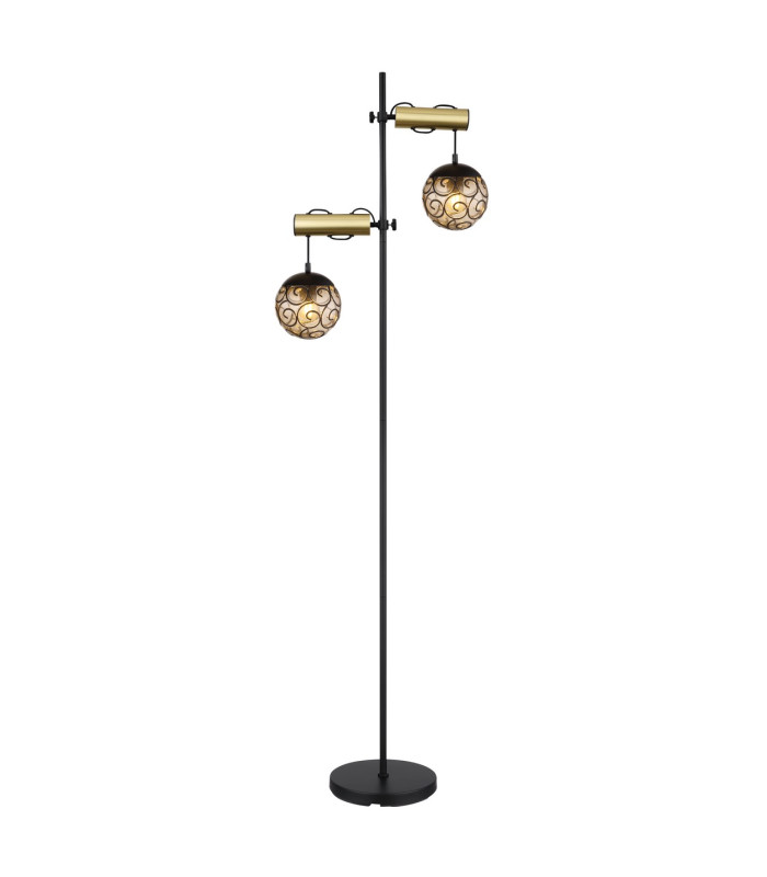 Fitz Multi Arm Floor Lamp Matt Black 2x E27-3