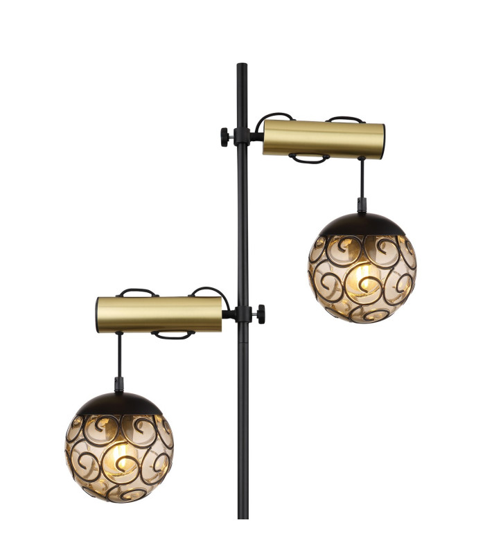 Fitz Multi Arm Floor Lamp Matt Black 2x E27-4
