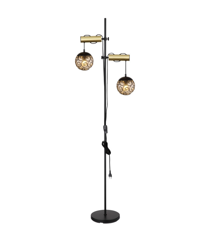 Fitz Multi Arm Floor Lamp Matt Black 2x E27-8