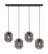 Augustin Bar Pendant Ceiling Light Matt Black 4x E27-3