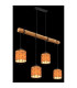 Elmar Bar Pendant Ceiling Light Matt Black Wood 4x E27-5