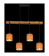 Elmar Bar Pendant Ceiling Light Matt Black Wood 4x E27-6
