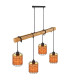 Elmar Bar Pendant Ceiling Light Matt Black Wood 4x E27-7