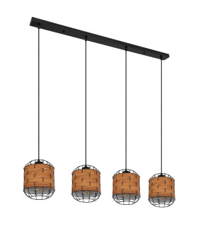 Elmar Bar Pendant Ceiling Light Matt Black 4x E27-2