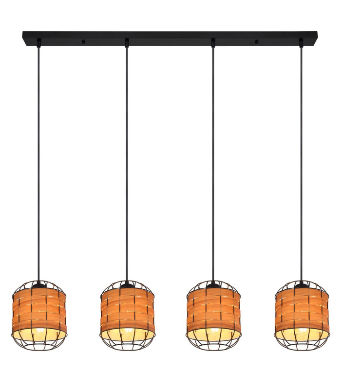 Elmar Bar Pendant Ceiling Light Matt Black 4x E27-3