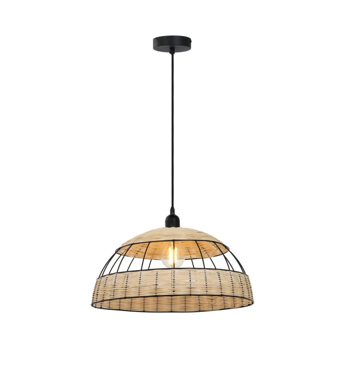 Strahler Wire Frame Pendant Ceiling Light Black 1x E27-1