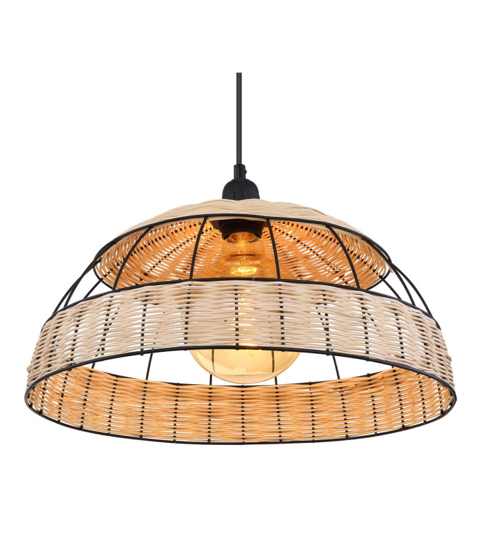 Strahler Wire Frame Pendant Ceiling Light Black 1x E27-3
