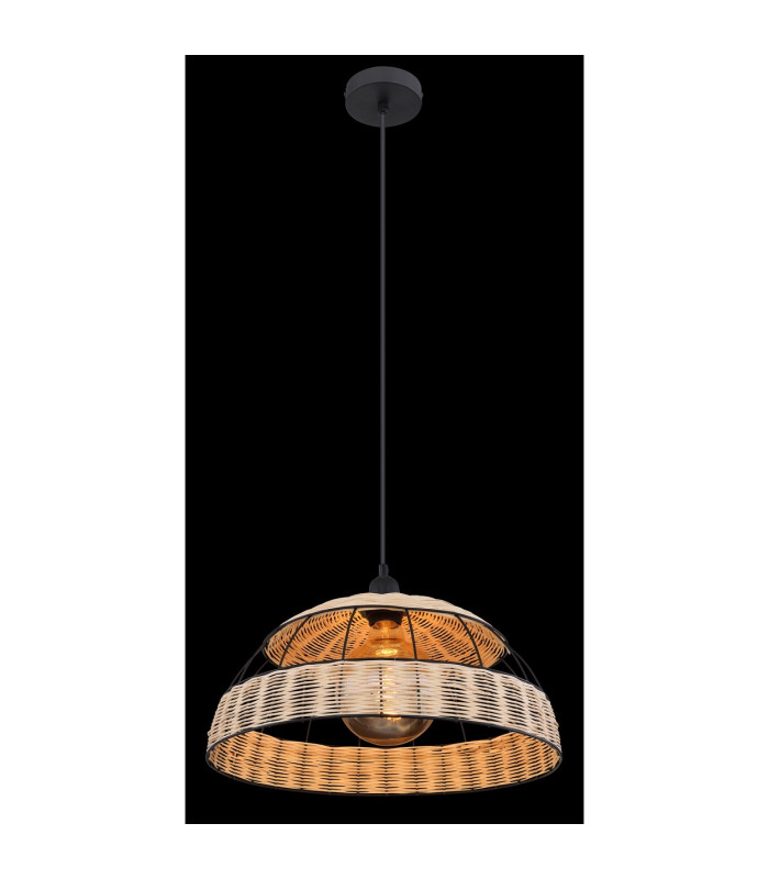 Strahler Wire Frame Pendant Ceiling Light Black 1x E27-4