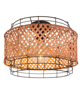 Gina Cylindrical Ceiling Light Black 1x E27-1