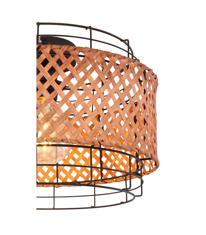 Gina Cylindrical Ceiling Light Black 1x E27-3