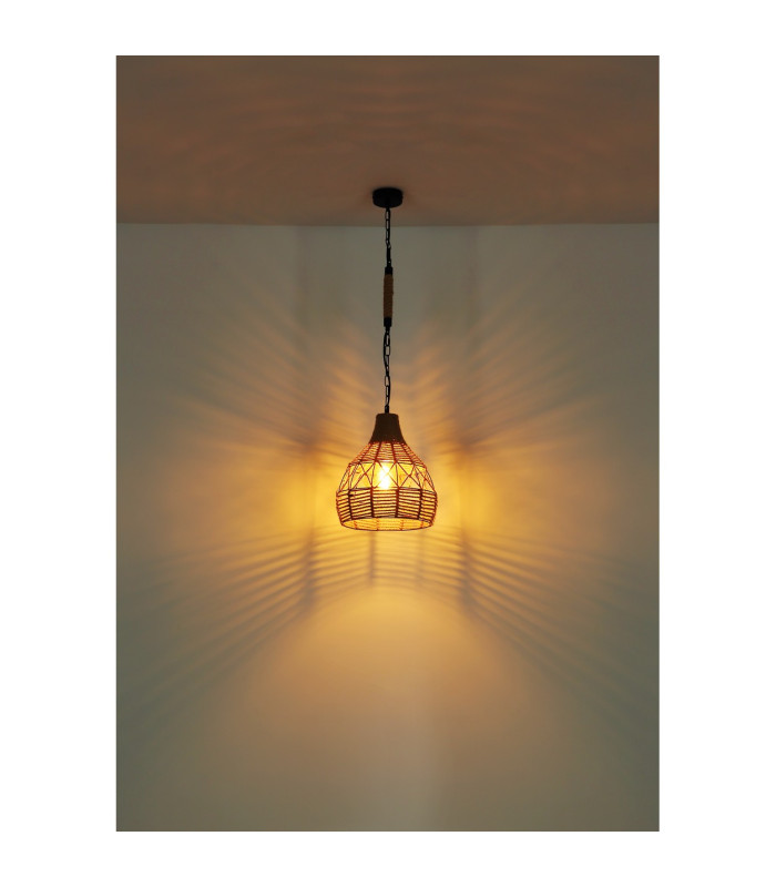 Halia 30cm Wire Frame Pendant Ceiling Light Matt Black 1x E27-5