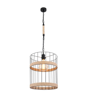 Halia 35cm Wire Frame Pendant Ceiling Light Matt Black 1x E27-1