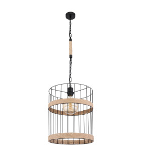 Halia 35cm Wire Frame Pendant Ceiling Light Matt Black 1x E27-2