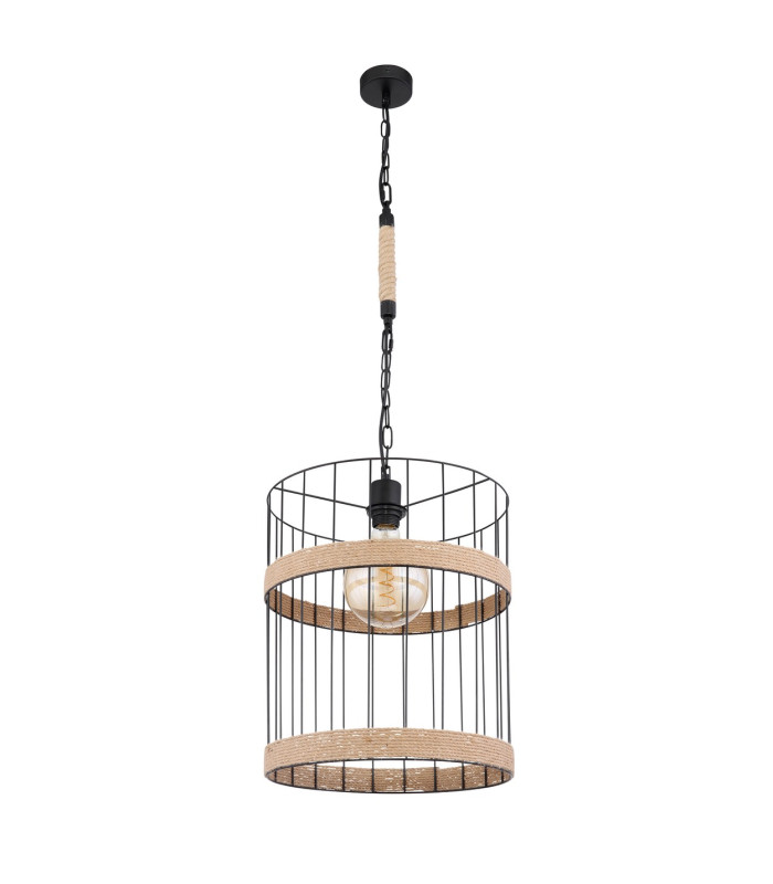 Halia 35cm Wire Frame Pendant Ceiling Light Matt Black 1x E27-2