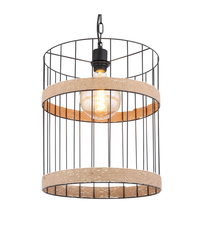 Halia 35cm Wire Frame Pendant Ceiling Light Matt Black 1x E27-3