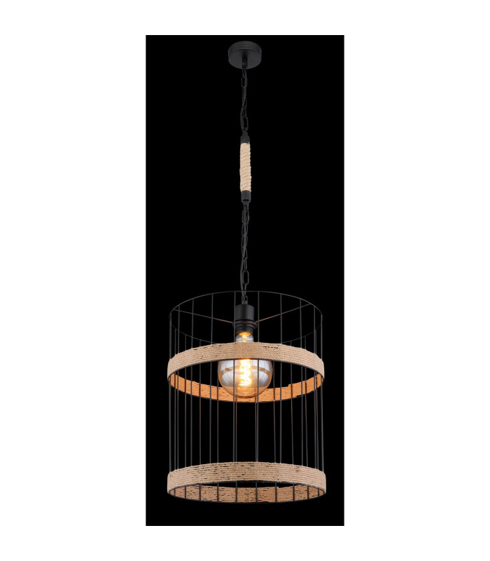 Halia 35cm Wire Frame Pendant Ceiling Light Matt Black 1x E27-4