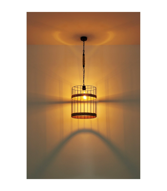 Halia 35cm Wire Frame Pendant Ceiling Light Matt Black 1x E27-5