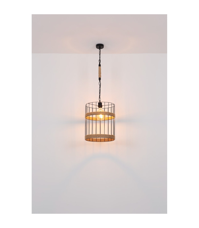 Halia 35cm Wire Frame Pendant Ceiling Light Matt Black 1x E27-6