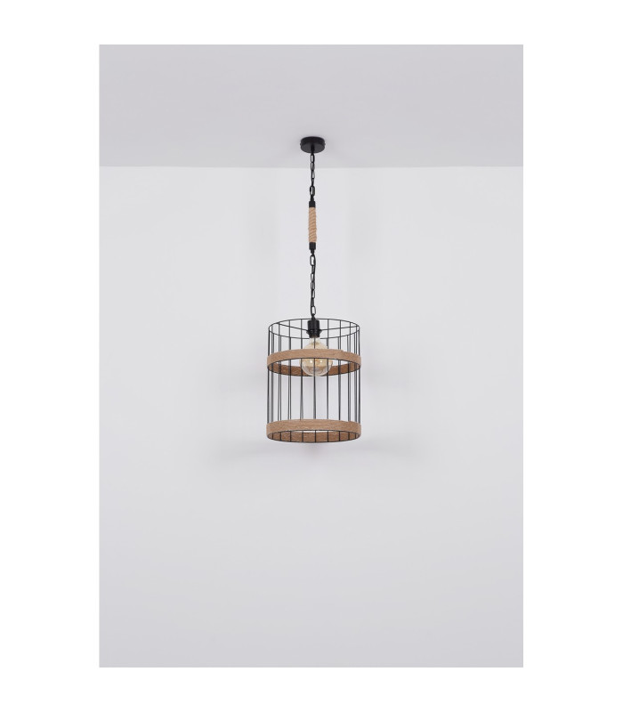 Halia 35cm Wire Frame Pendant Ceiling Light Matt Black 1x E27-7