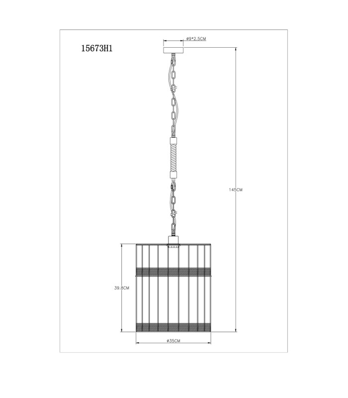 Halia 35cm Wire Frame Pendant Ceiling Light Matt Black 1x E27-9