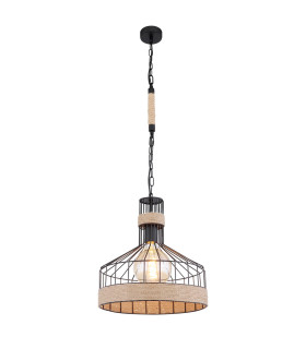 Halia 35cm Wire Frame Pendant Ceiling Light Matt Black 1x E27-1