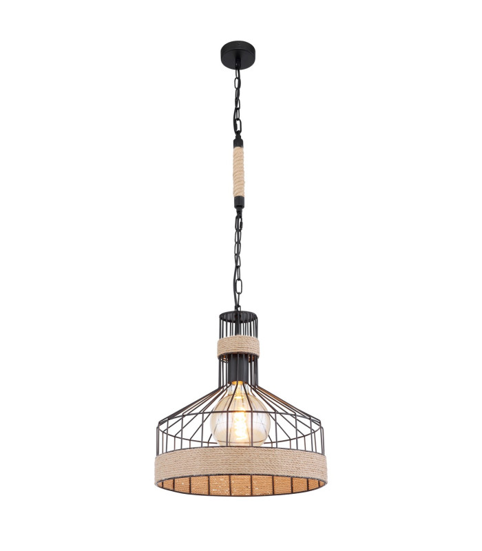 Halia 35cm Wire Frame Pendant Ceiling Light Matt Black 1x E27-1
