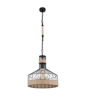 Halia 35cm Wire Frame Pendant Ceiling Light Matt Black 1x E27-2