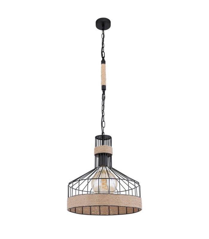 Halia 35cm Wire Frame Pendant Ceiling Light Matt Black 1x E27-2
