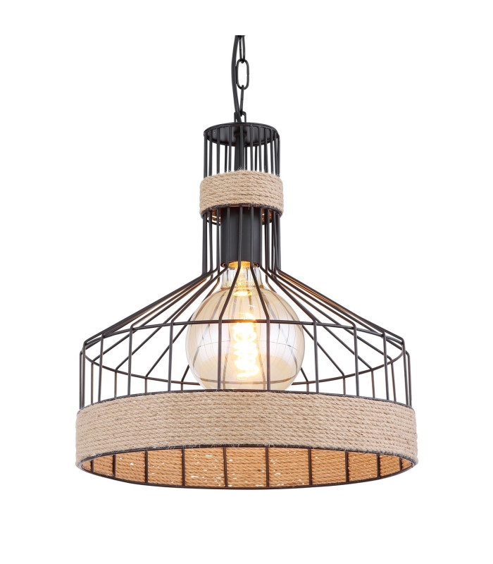 Halia 35cm Wire Frame Pendant Ceiling Light Matt Black 1x E27-3
