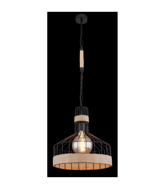 Halia 35cm Wire Frame Pendant Ceiling Light Matt Black 1x E27-4