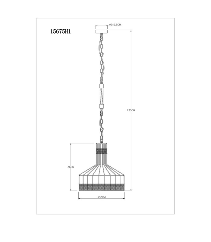 Halia 35cm Wire Frame Pendant Ceiling Light Matt Black 1x E27-6