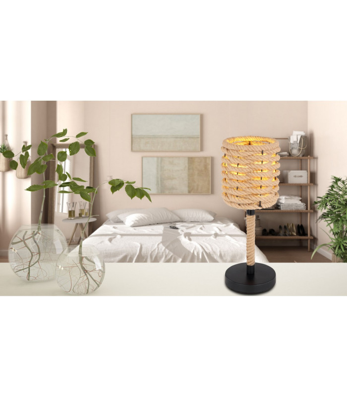Halia Bedside Table Lamp Matt Black 1x E27-6