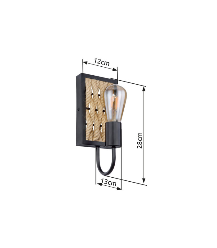 Halia Wall Lamp Matt Black 1x E27-8