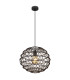 Senni 39cm Wire Frame Pendant Ceiling Light Matt Black 1x E27-1
