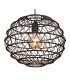 Senni 39cm Wire Frame Pendant Ceiling Light Matt Black 1x E27-3