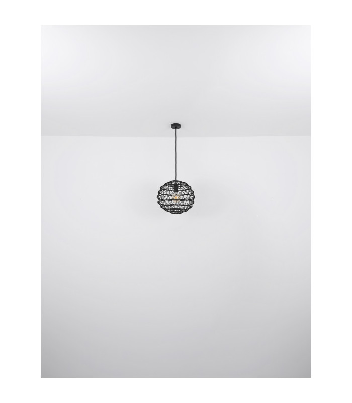 Senni 39cm Wire Frame Pendant Ceiling Light Matt Black 1x E27-7