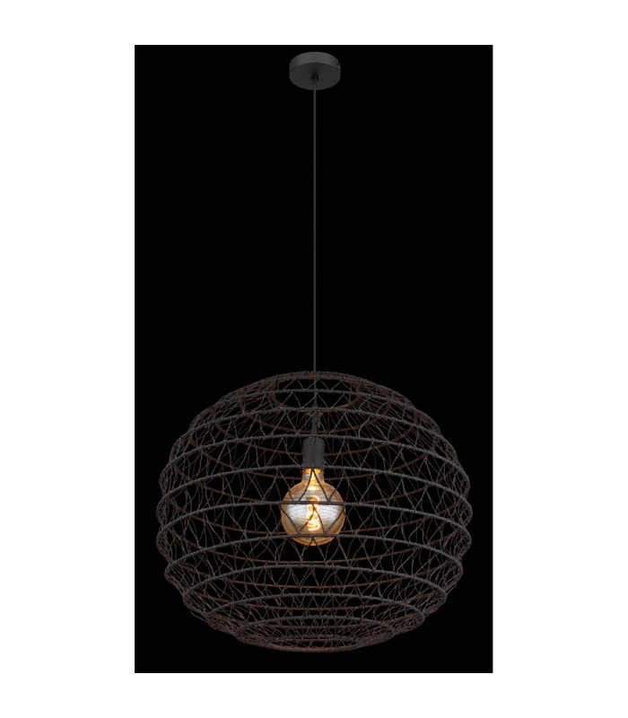 Senni 59cm Wire Frame Pendant Ceiling Light Matt Black 1x E27-4
