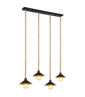 Diana Bar Pendant Ceiling Light Matt Black 4x E27-1