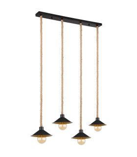 Diana Bar Pendant Ceiling Light Matt Black 4x E27-2