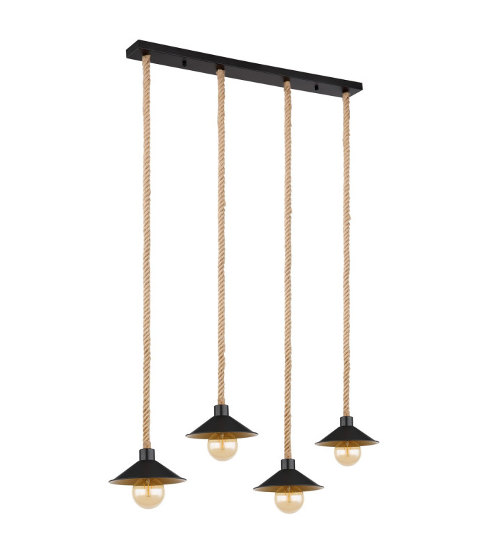 Diana Bar Pendant Ceiling Light Matt Black 4x E27-2