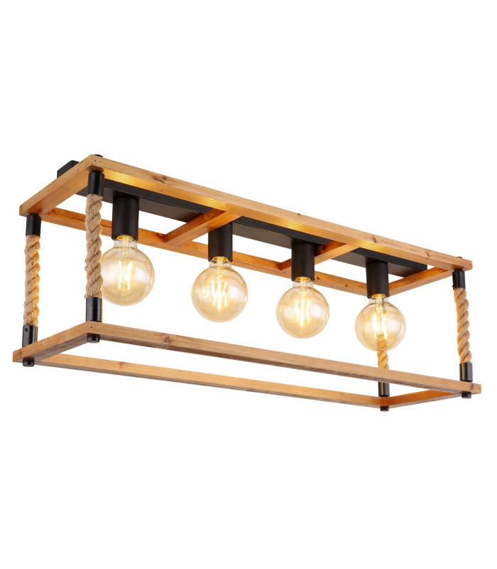 Vernon Ceiling Spotlight Bar Black 4x E27-1