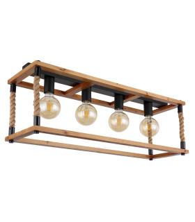 Vernon Ceiling Spotlight Bar Black 4x E27-2
