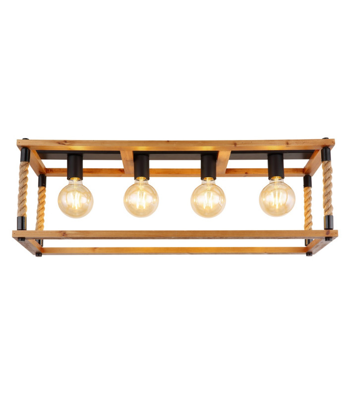 Vernon Ceiling Spotlight Bar Black 4x E27-3
