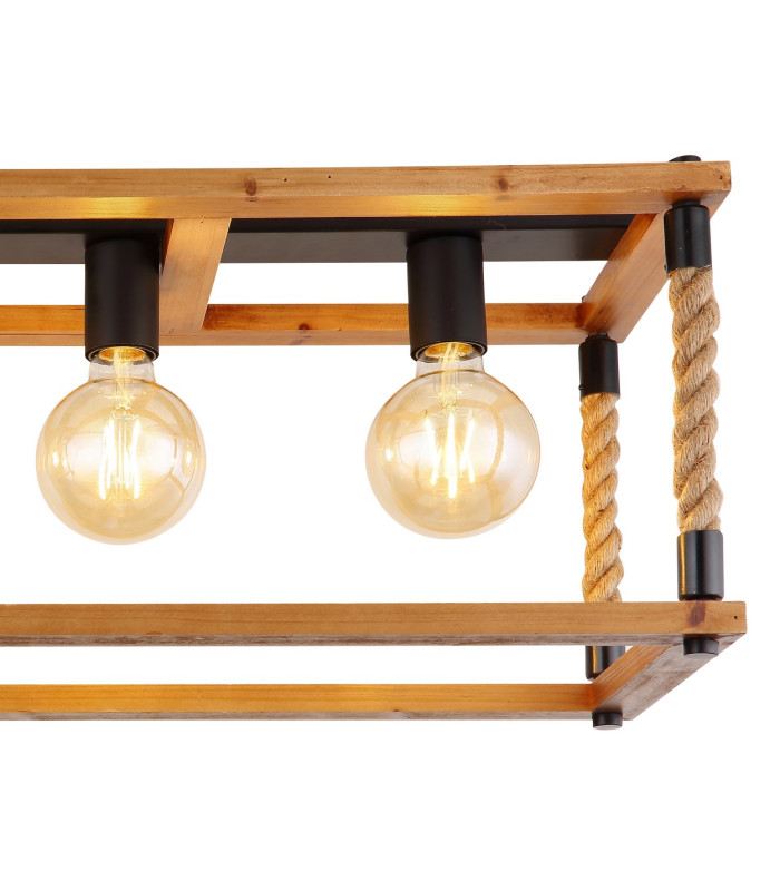 Vernon Ceiling Spotlight Bar Black 4x E27-4